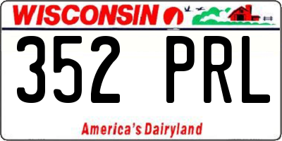 WI license plate 352PRL