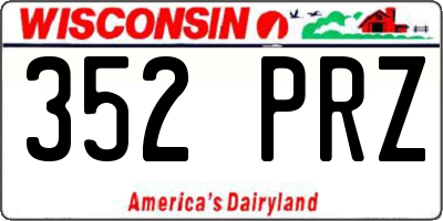 WI license plate 352PRZ