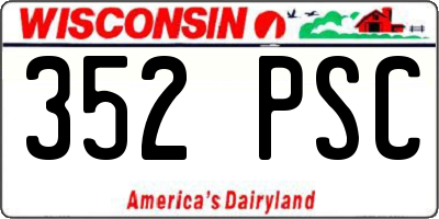 WI license plate 352PSC