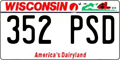 WI license plate 352PSD