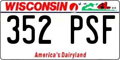 WI license plate 352PSF