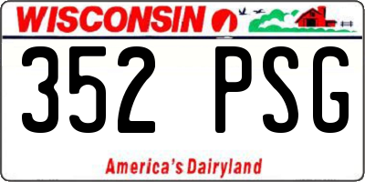 WI license plate 352PSG