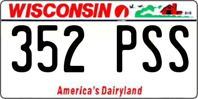 WI license plate 352PSS