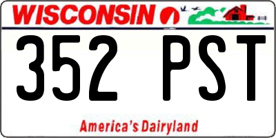 WI license plate 352PST