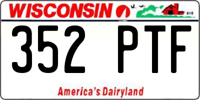 WI license plate 352PTF