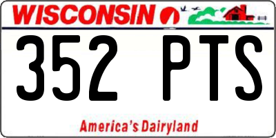 WI license plate 352PTS
