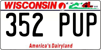 WI license plate 352PUP