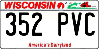 WI license plate 352PVC