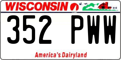 WI license plate 352PWW