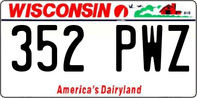 WI license plate 352PWZ