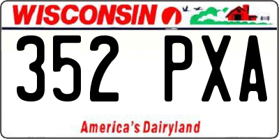 WI license plate 352PXA