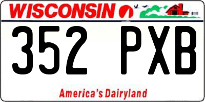WI license plate 352PXB