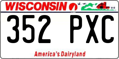 WI license plate 352PXC