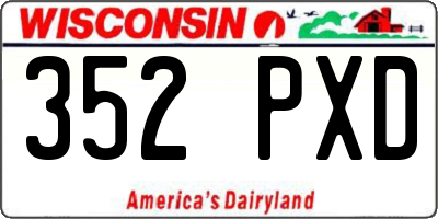 WI license plate 352PXD