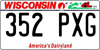 WI license plate 352PXG