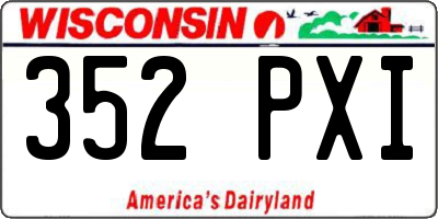WI license plate 352PXI