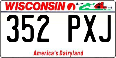 WI license plate 352PXJ