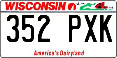 WI license plate 352PXK