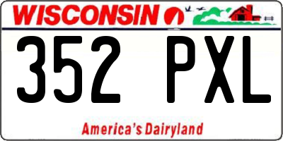 WI license plate 352PXL