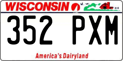 WI license plate 352PXM