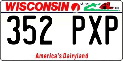 WI license plate 352PXP
