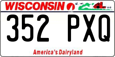 WI license plate 352PXQ