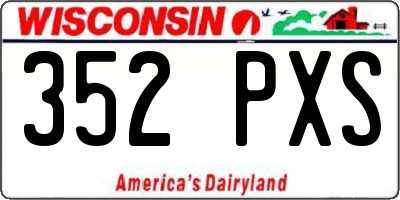 WI license plate 352PXS