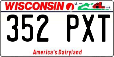 WI license plate 352PXT
