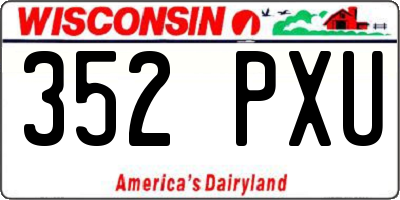 WI license plate 352PXU