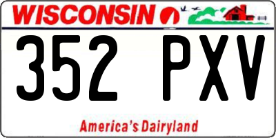 WI license plate 352PXV