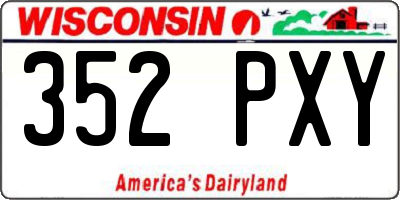 WI license plate 352PXY