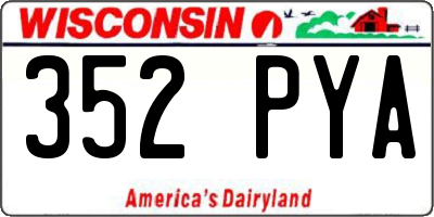 WI license plate 352PYA