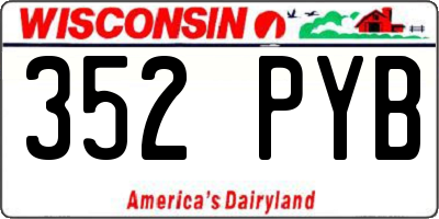 WI license plate 352PYB