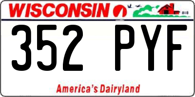 WI license plate 352PYF