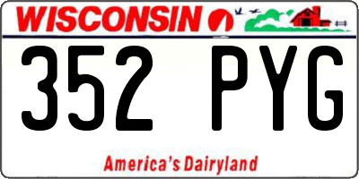 WI license plate 352PYG