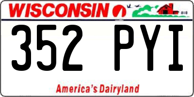 WI license plate 352PYI