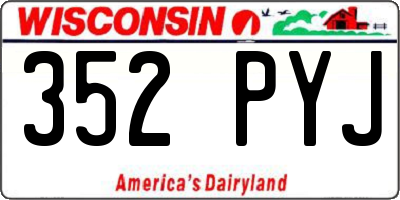 WI license plate 352PYJ