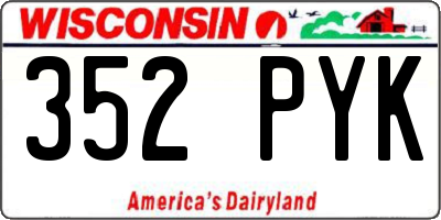 WI license plate 352PYK