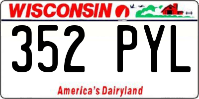 WI license plate 352PYL