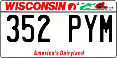 WI license plate 352PYM
