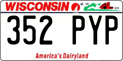 WI license plate 352PYP