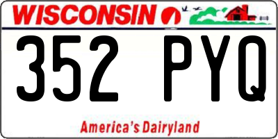 WI license plate 352PYQ