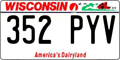 WI license plate 352PYV