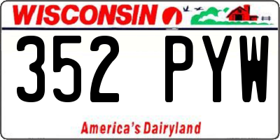 WI license plate 352PYW