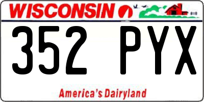 WI license plate 352PYX