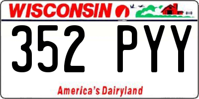 WI license plate 352PYY