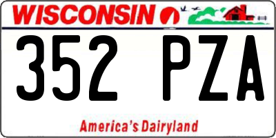 WI license plate 352PZA