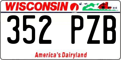 WI license plate 352PZB