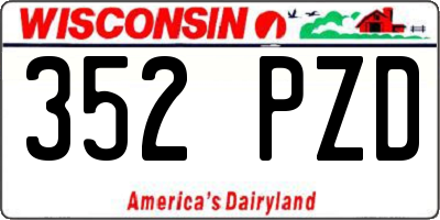 WI license plate 352PZD