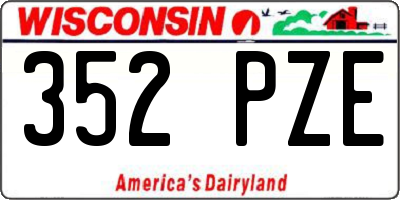 WI license plate 352PZE